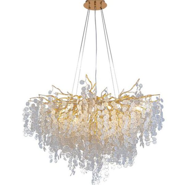 Round white jasmine chandelier 80 cm