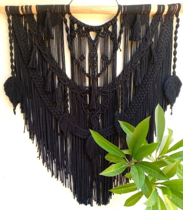 Black Macrame wall design
