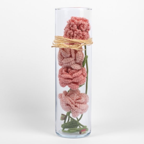 Cylinder Glass Vase:Roses&Carnation