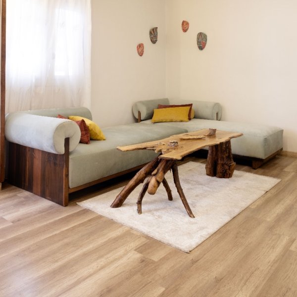 Raw pine sofa