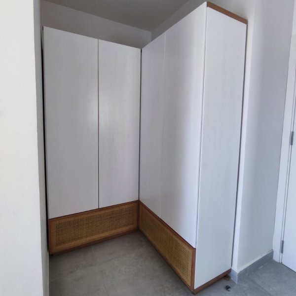 Rattan white wardrobe