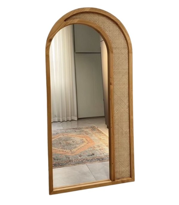 Bamboo standing mirror