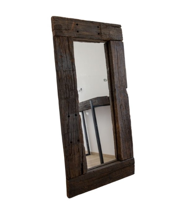 Flank wood standing mirror