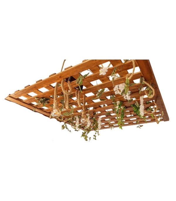 Bamboo ceiling net lighting unit